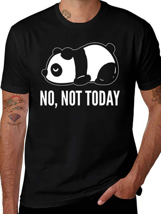 No Not Today Panda Graphic Tee - Black