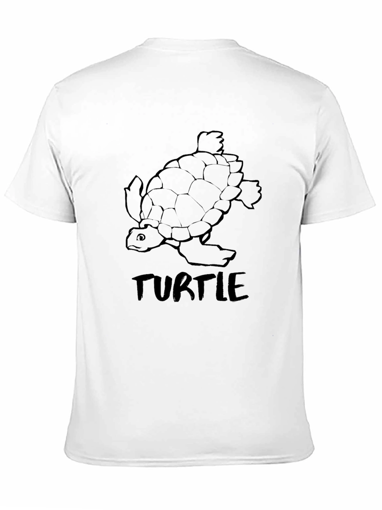 Turtle Graphic T-Shirt - Mens Black Crew Neck Tee
