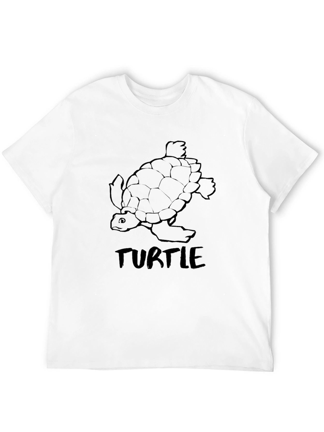 Turtle Graphic T-Shirt - Mens Black Crew Neck Tee