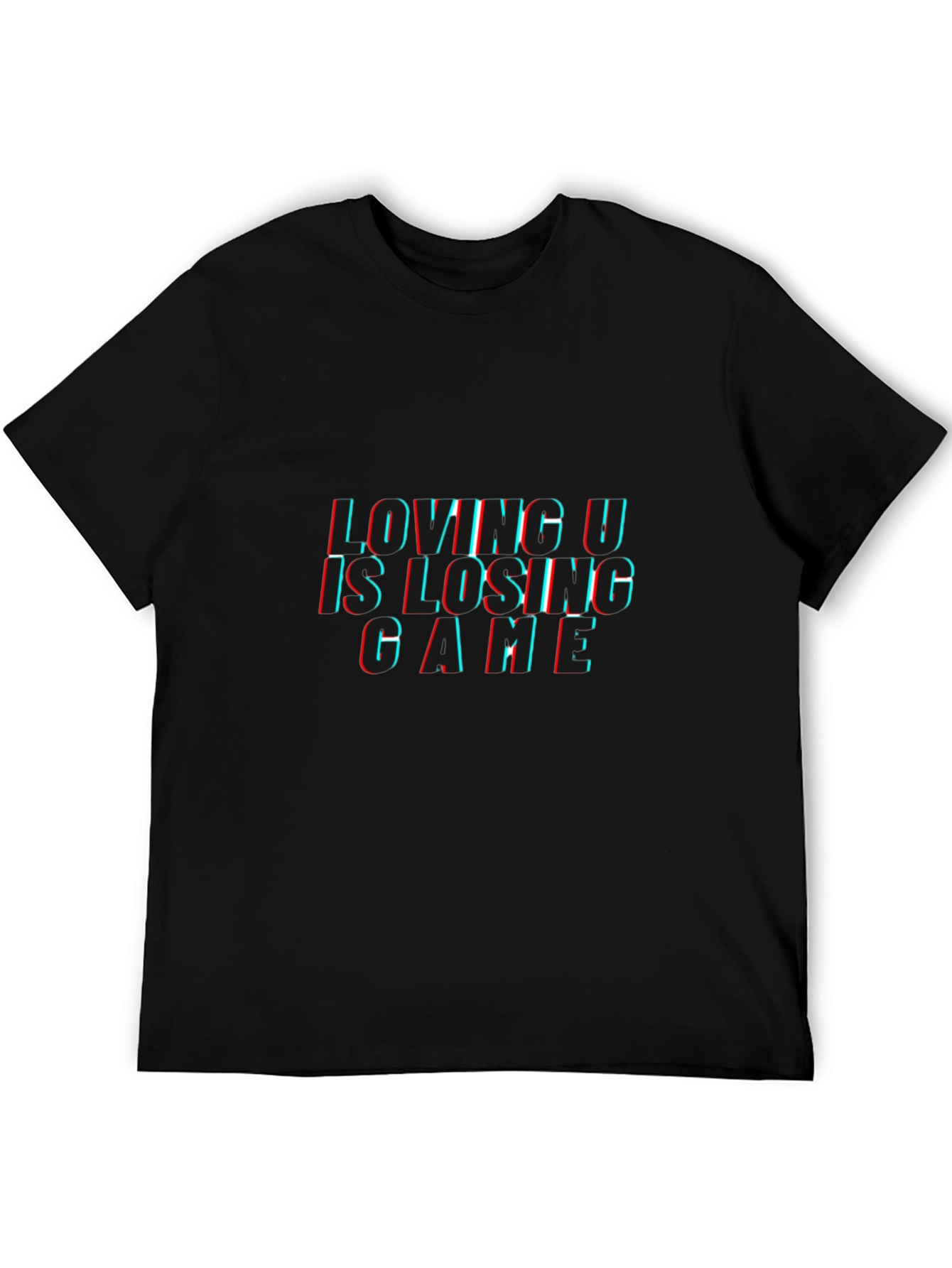 Loving U is Losing Game Black Graphic Tee