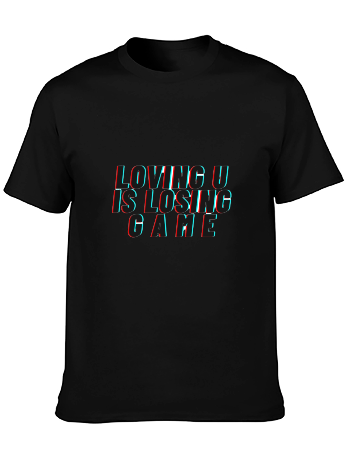 Loving U is Losing Game Black Graphic Tee