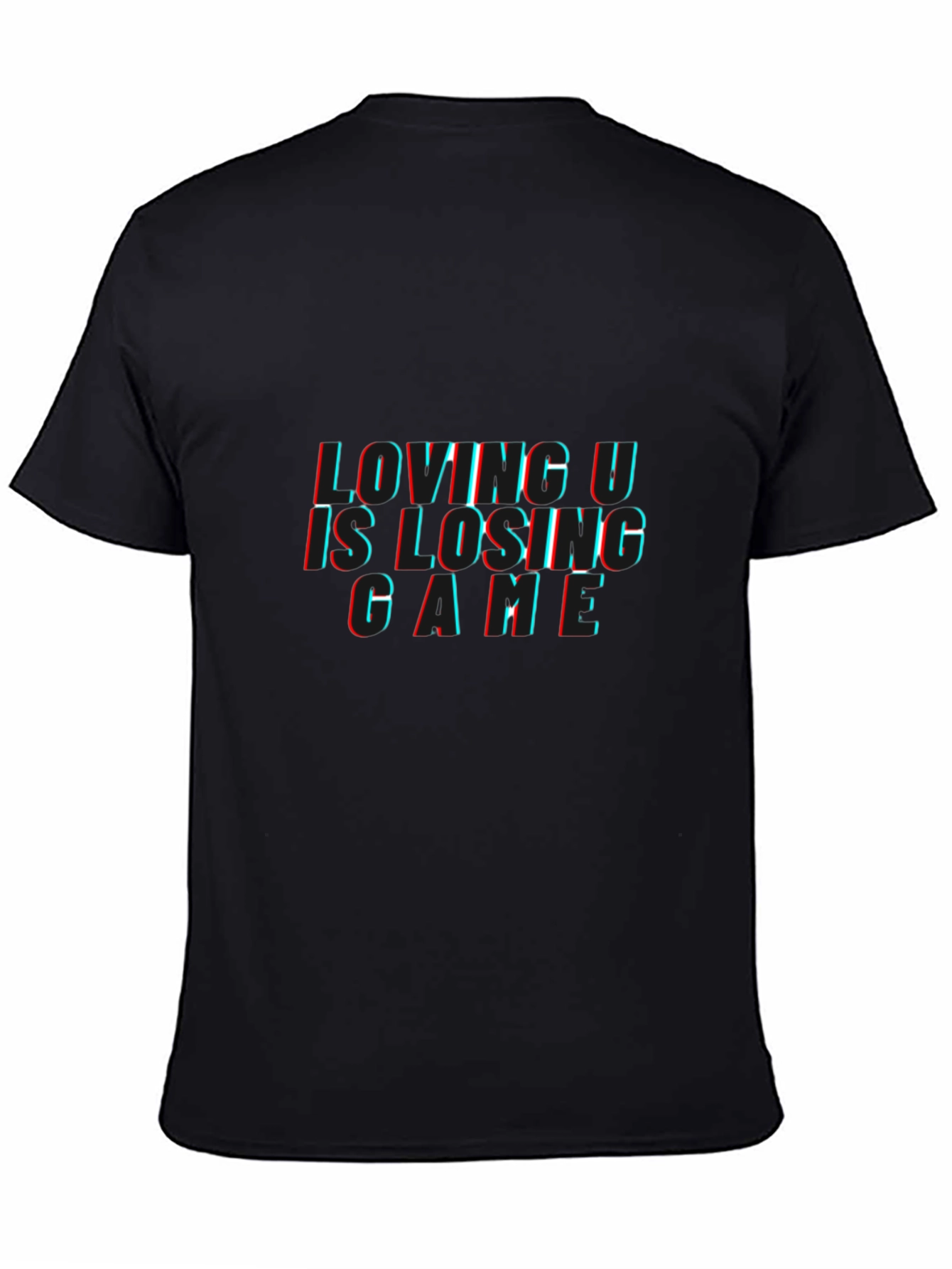 Loving U is Losing Game Black Graphic Tee