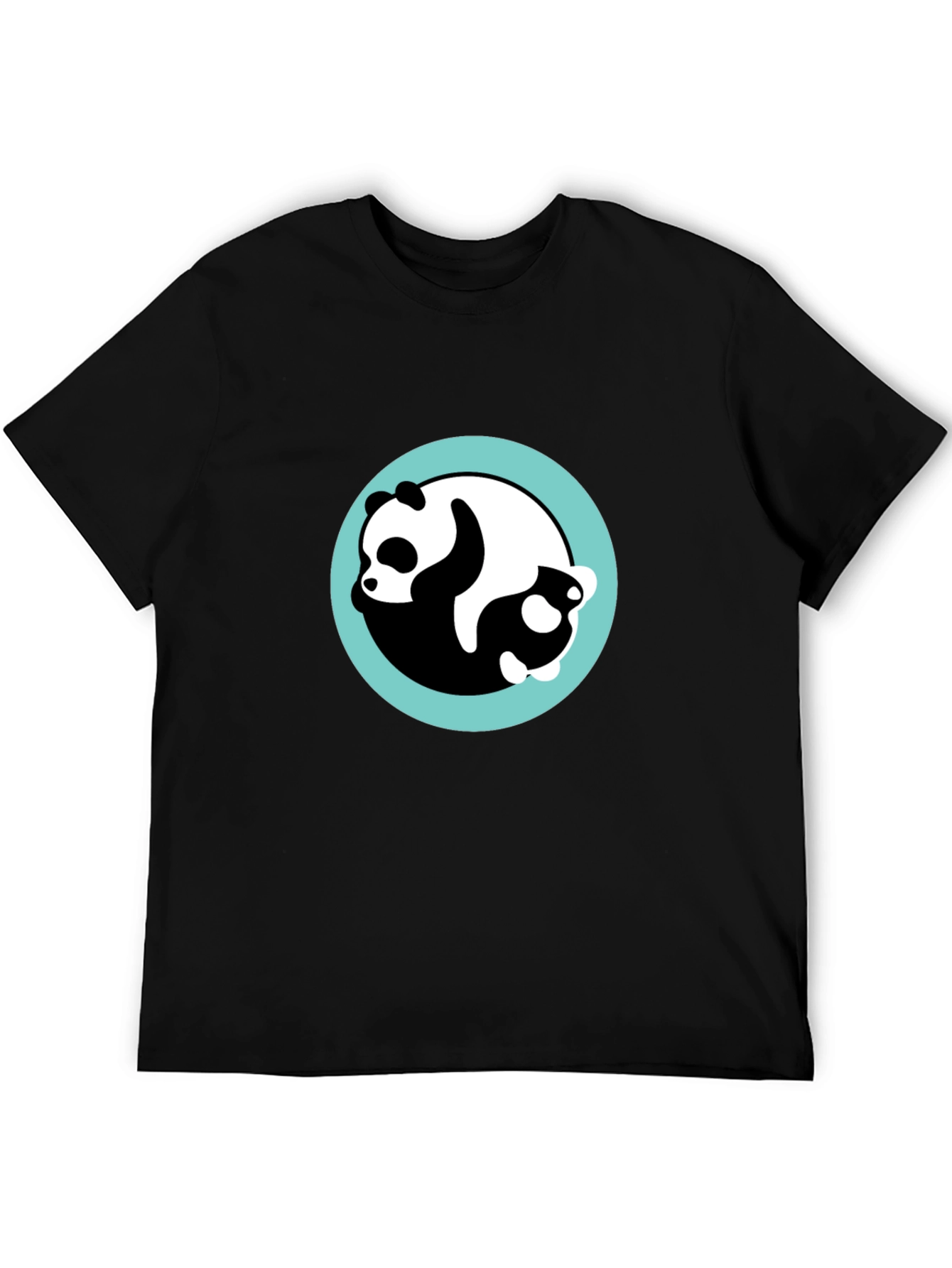 Yin Yang Panda Black T-Shirt