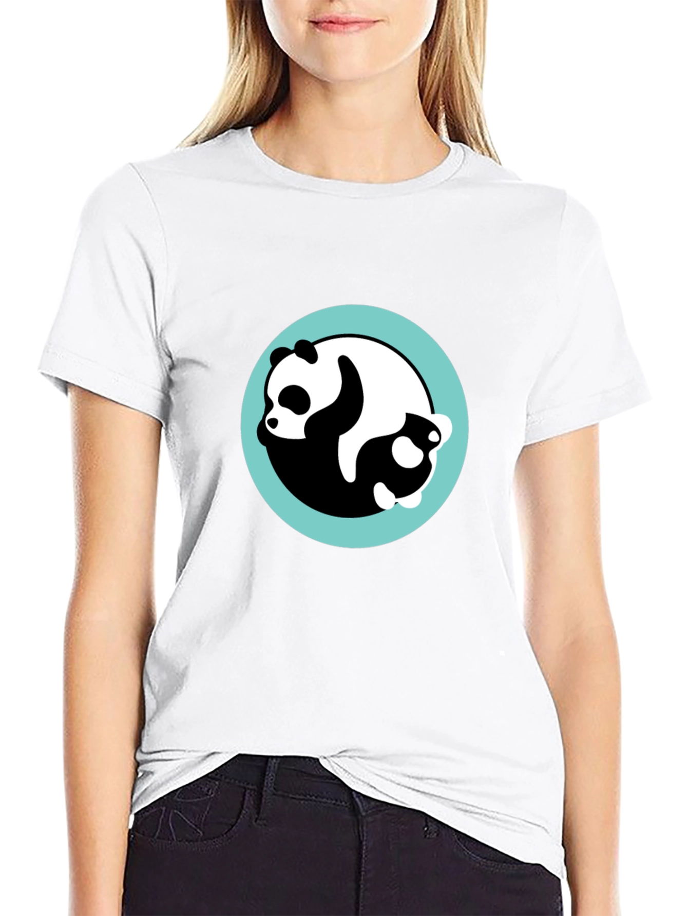Yin Yang Panda Black T-Shirt