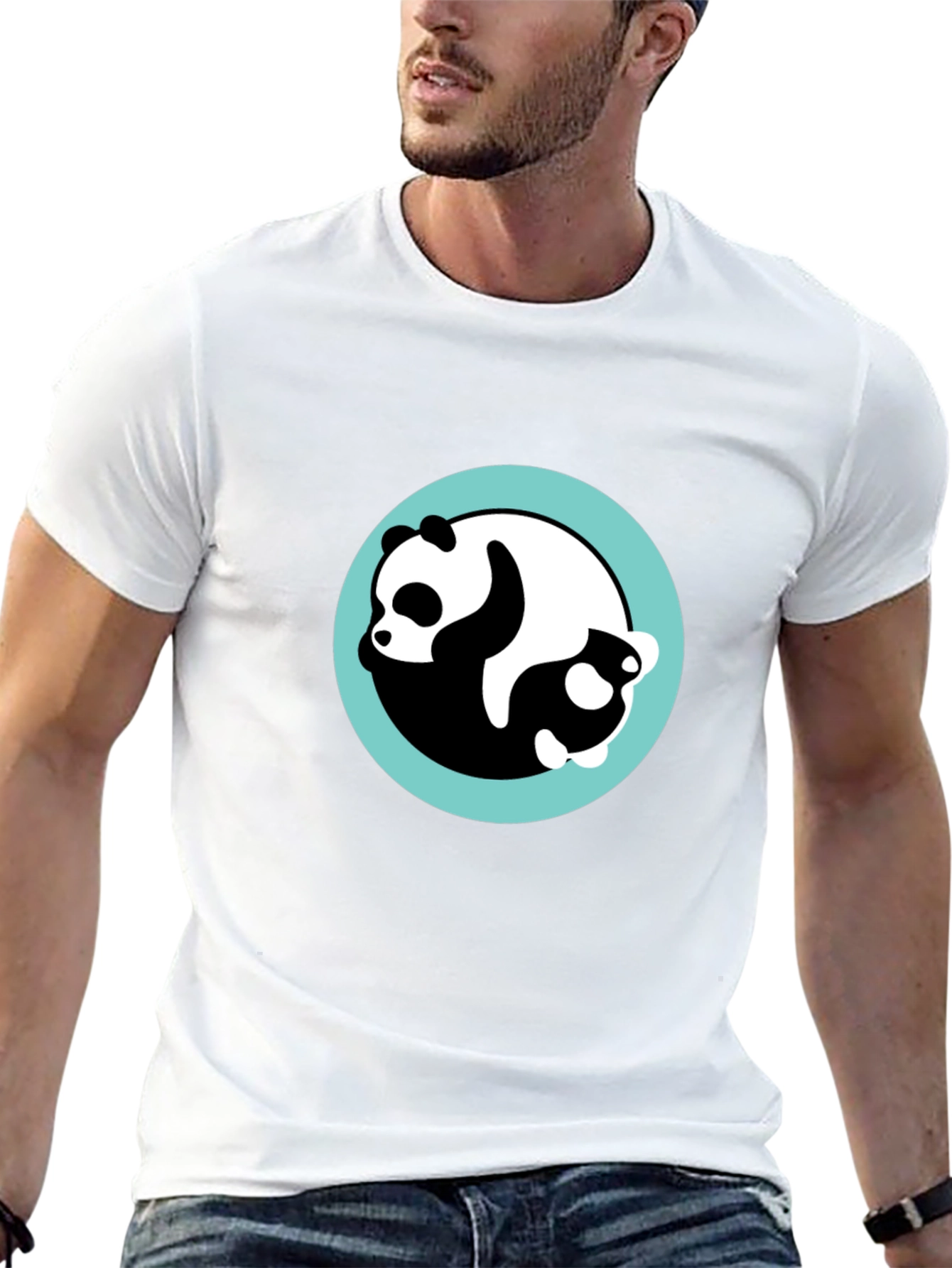 Yin Yang Panda Black T-Shirt