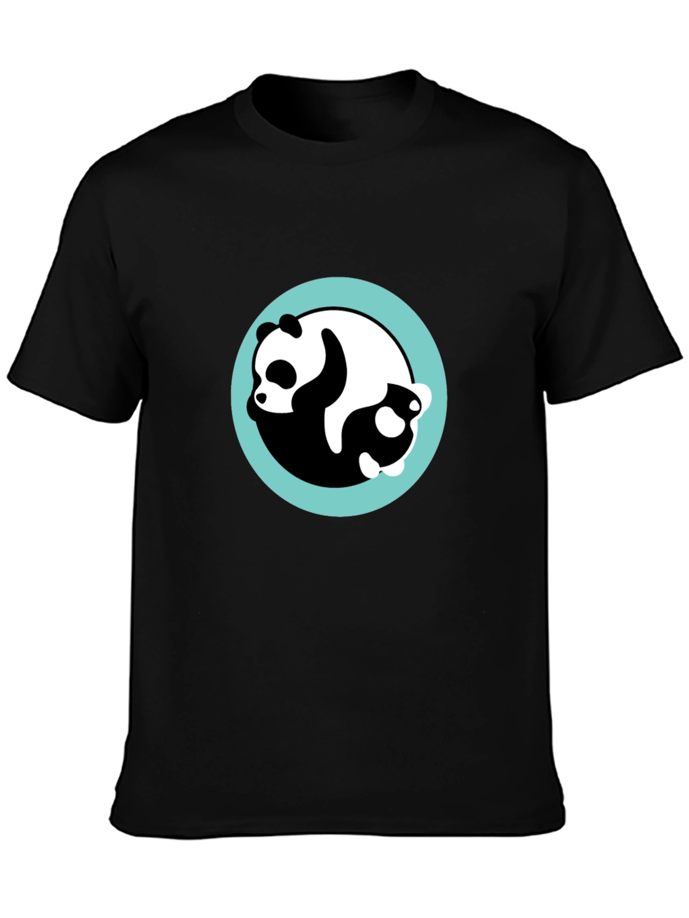 Yin Yang Panda Black T-Shirt