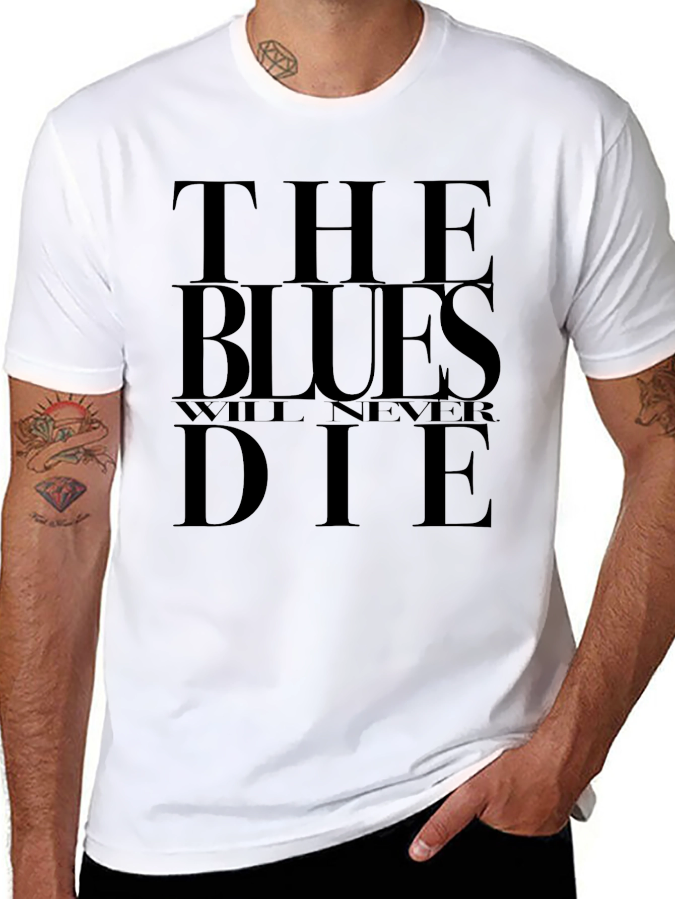 The Blues Will Never Die Black T-Shirt