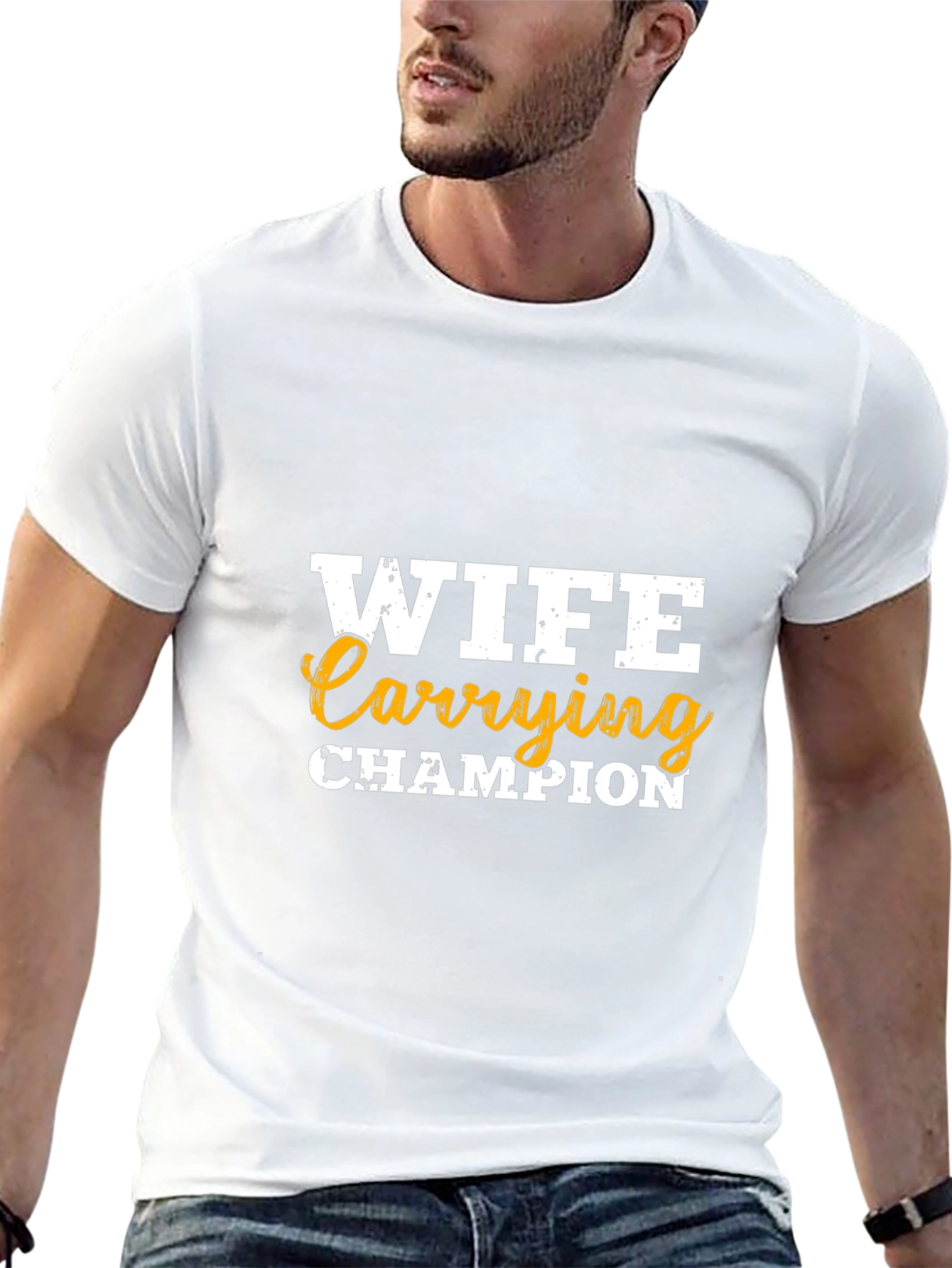 Wife Carrying Champion Graphic Tee - Funny Husband Shirt