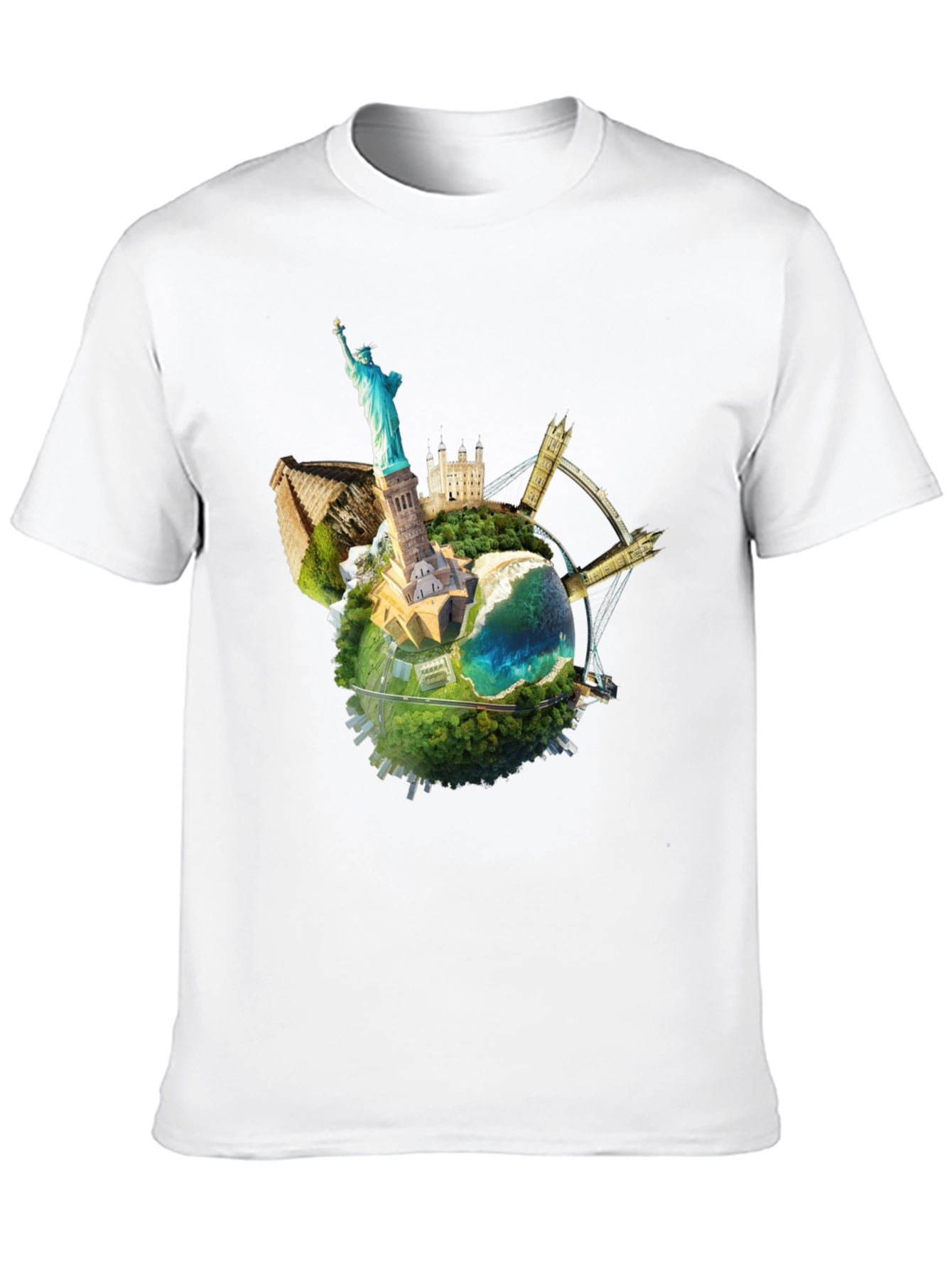 Globe Landmarks Graphic Tee - Black
