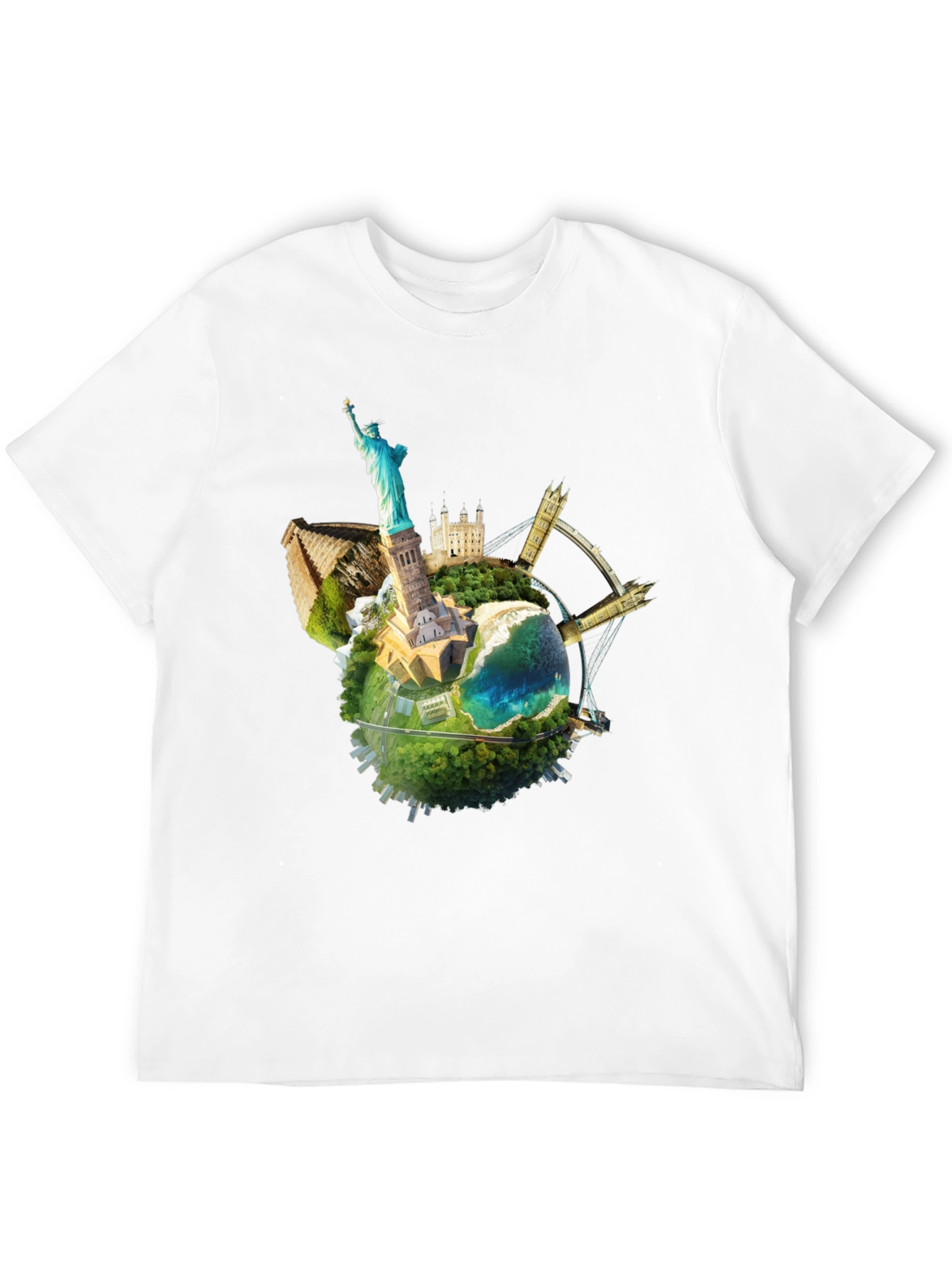 Globe Landmarks Graphic Tee - Black