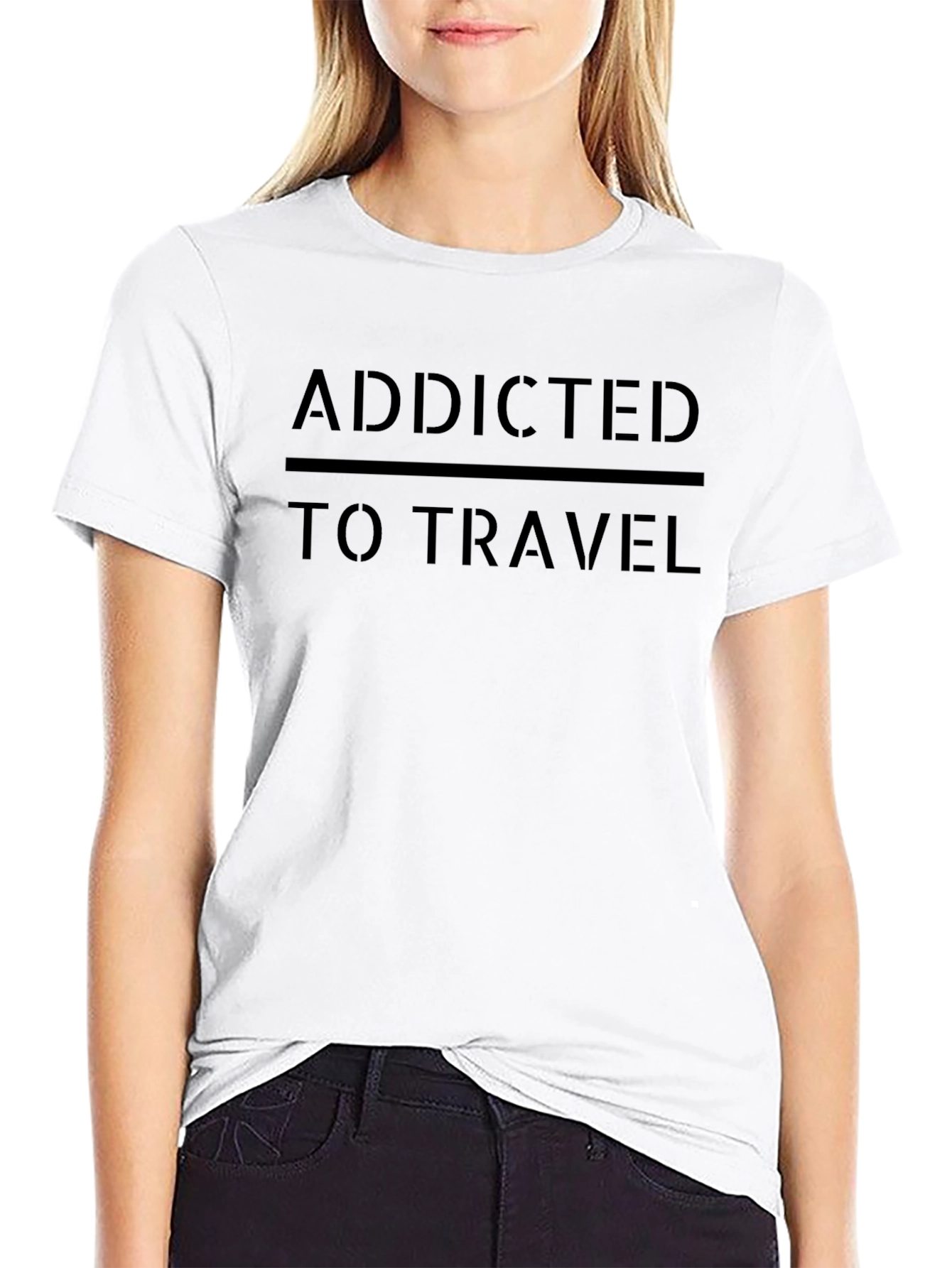 Addicted to Travel Graphic Tee - Black