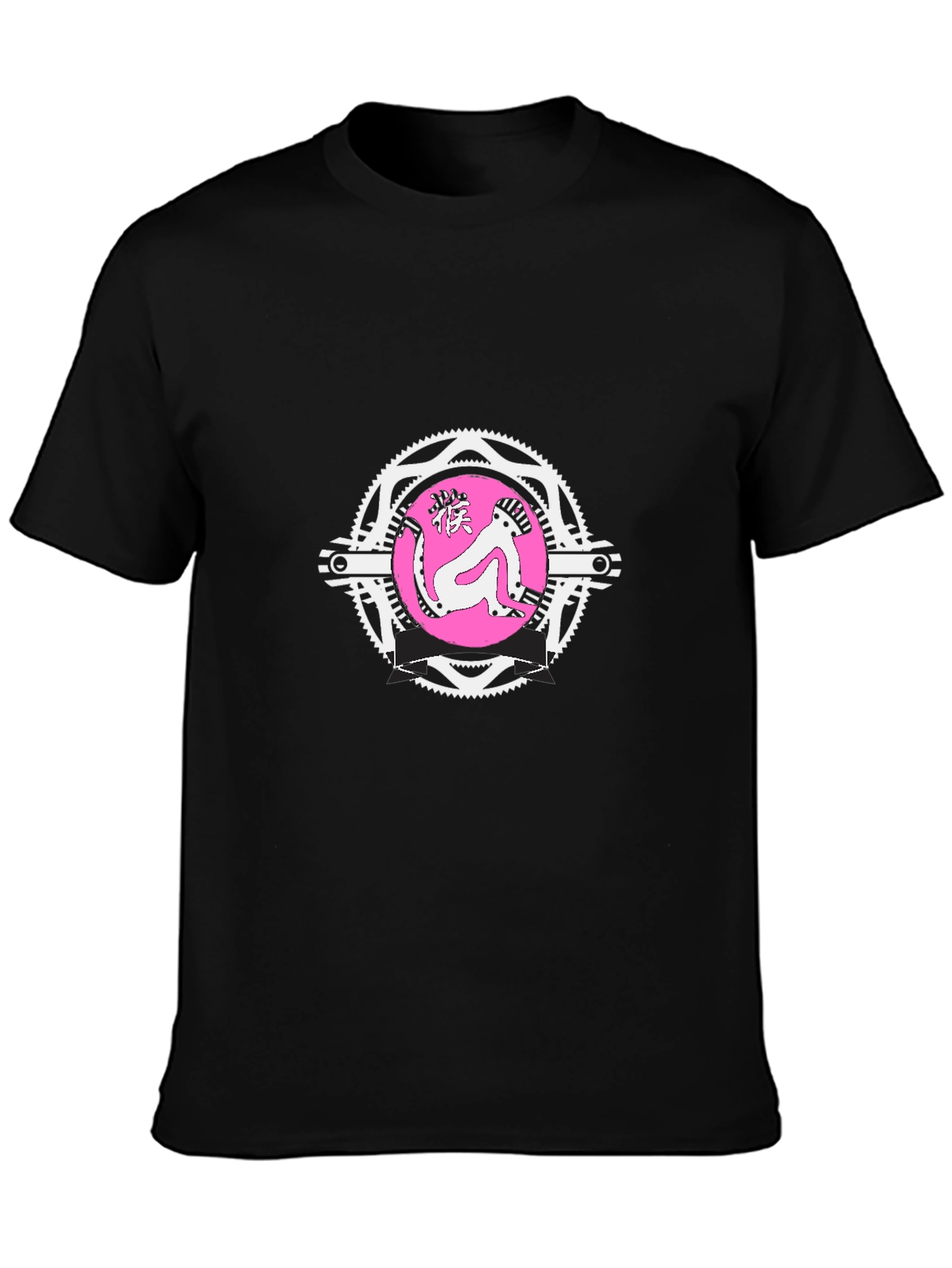 Monkey Graphic Tee - Quirky Mens Black T-Shirt