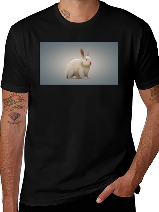 Rabbit Graphic Tee - Black Cotton Casual Wear
