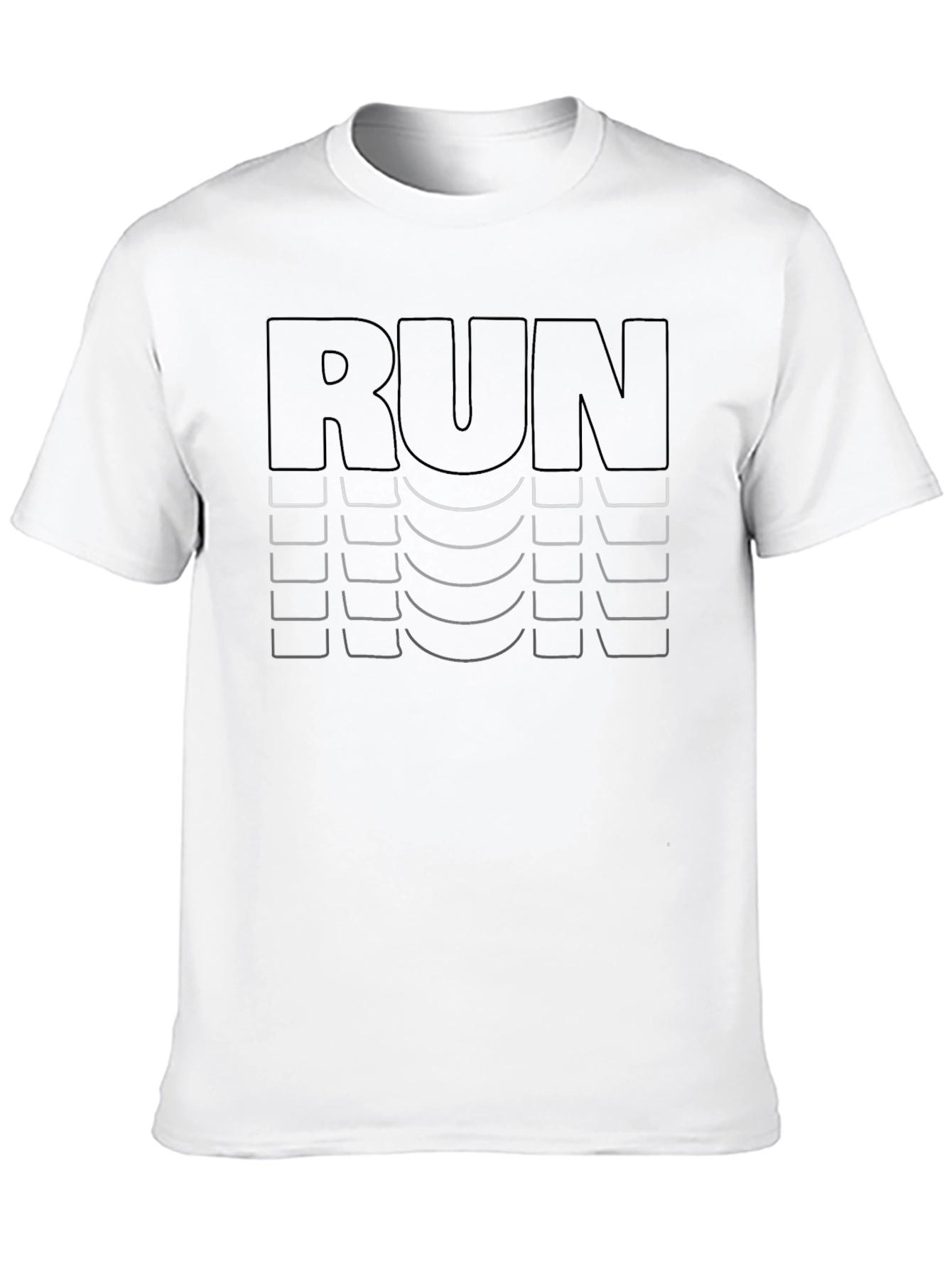 Run Graphic Print Black T-Shirt - Athletic Design