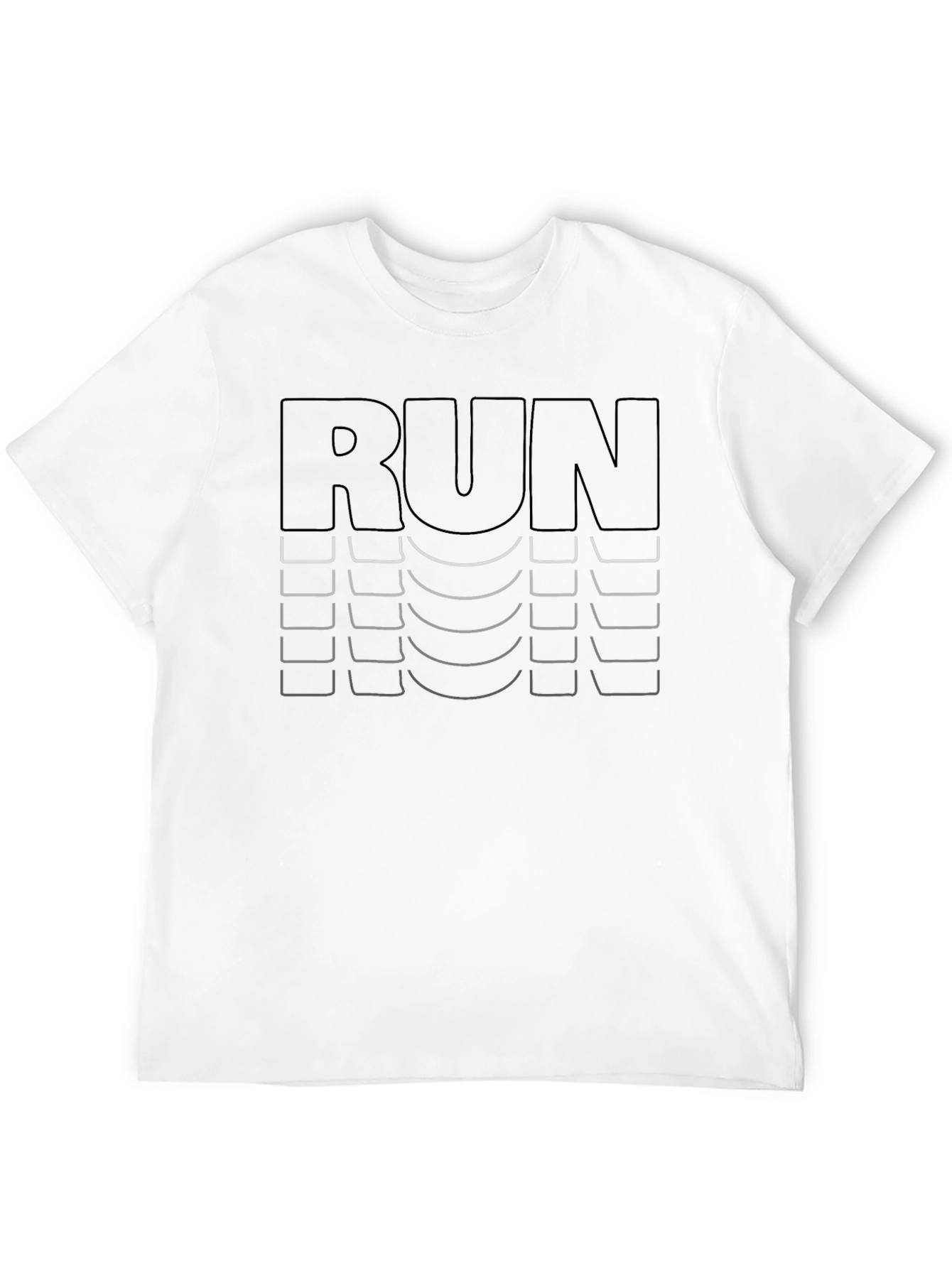 Run Graphic Print Black T-Shirt - Athletic Design