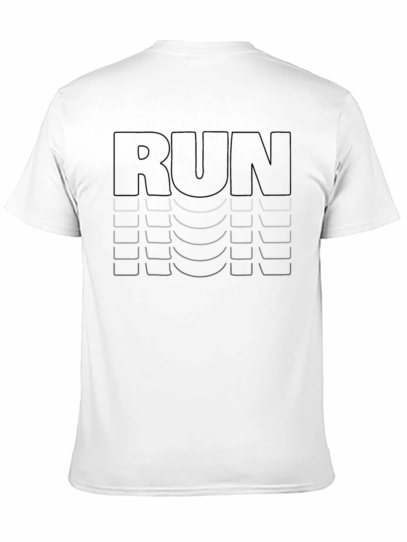 Run Graphic Print Black T-Shirt - Athletic Design