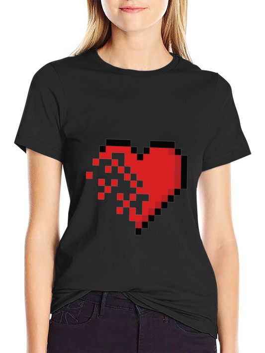 Pixel Heart Graphic Tee - Black