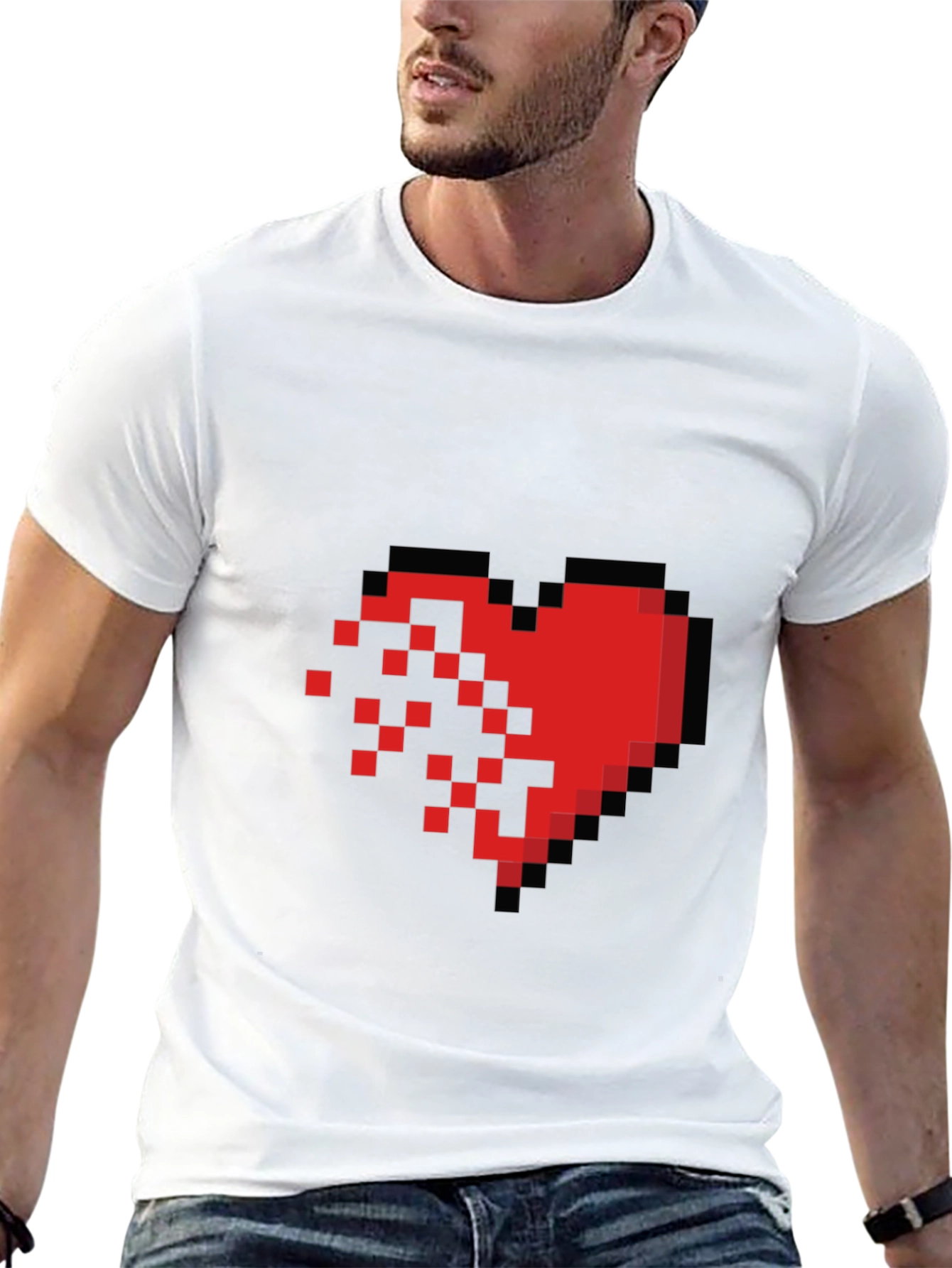 Pixel Heart Graphic Tee - Black