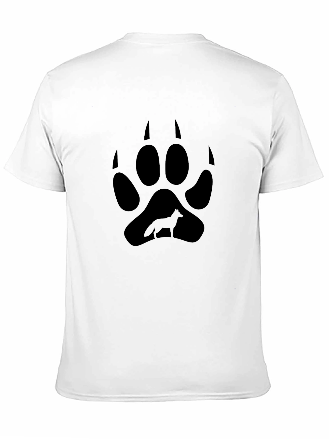 Wolf Paw Print T-Shirt - Black