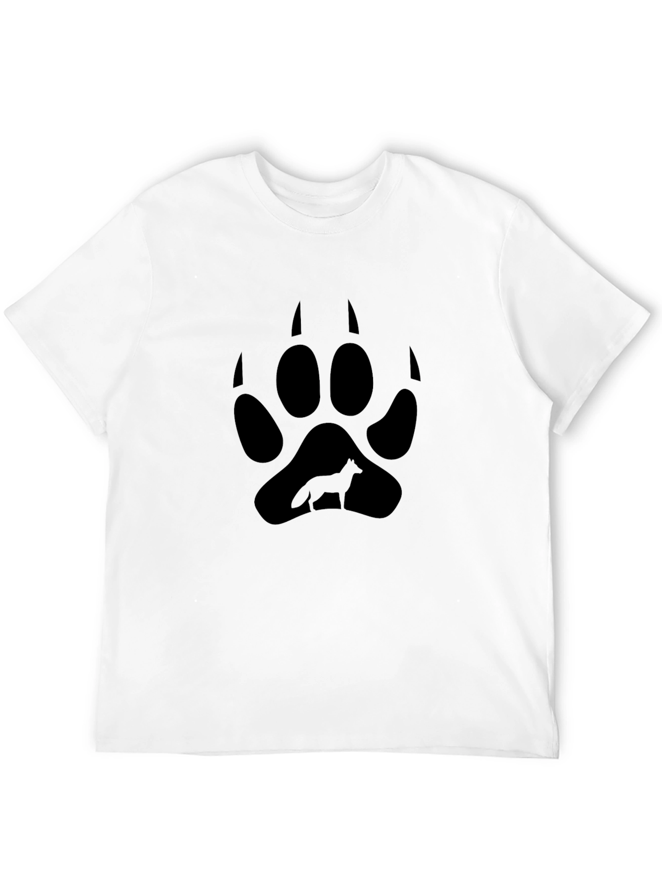 Wolf Paw Print T-Shirt - Black