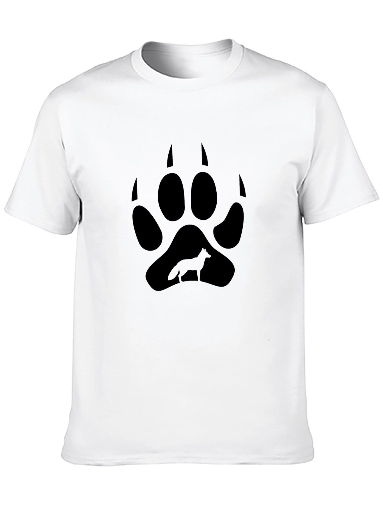 Wolf Paw Print T-Shirt - Black