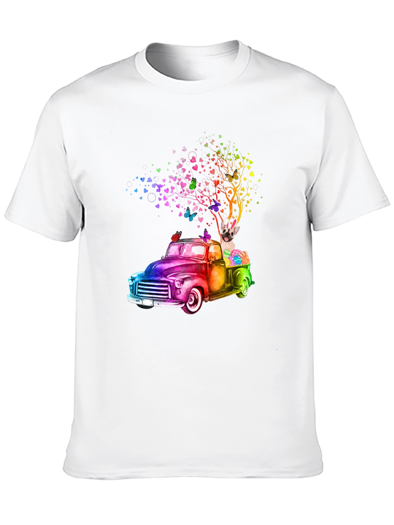 Easter Bunny Truck Heart Tree T-Shirt