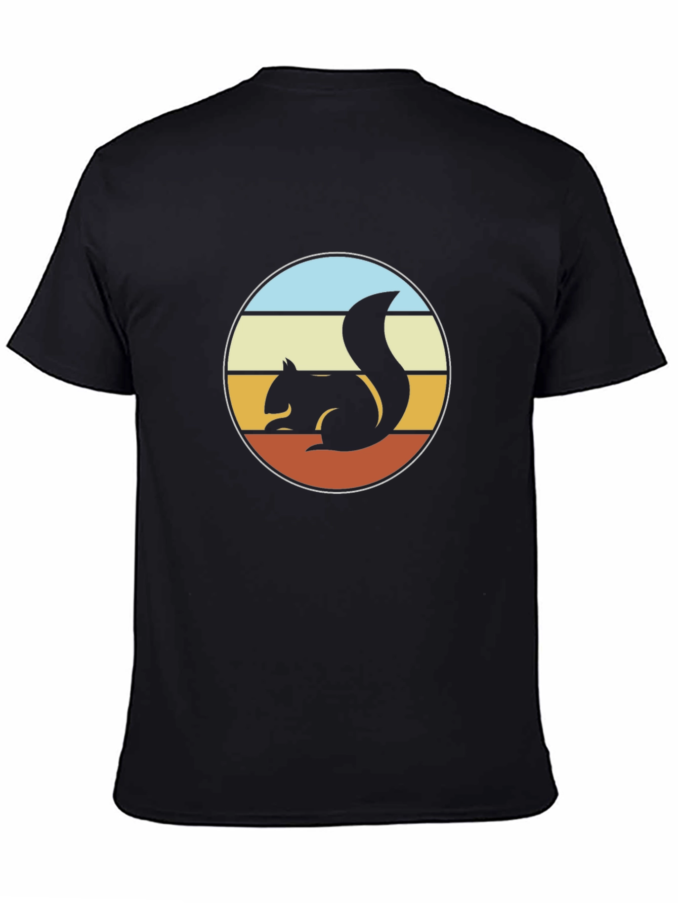 Retro Squirrel Graphic Tee - Unisex Black T-Shirt