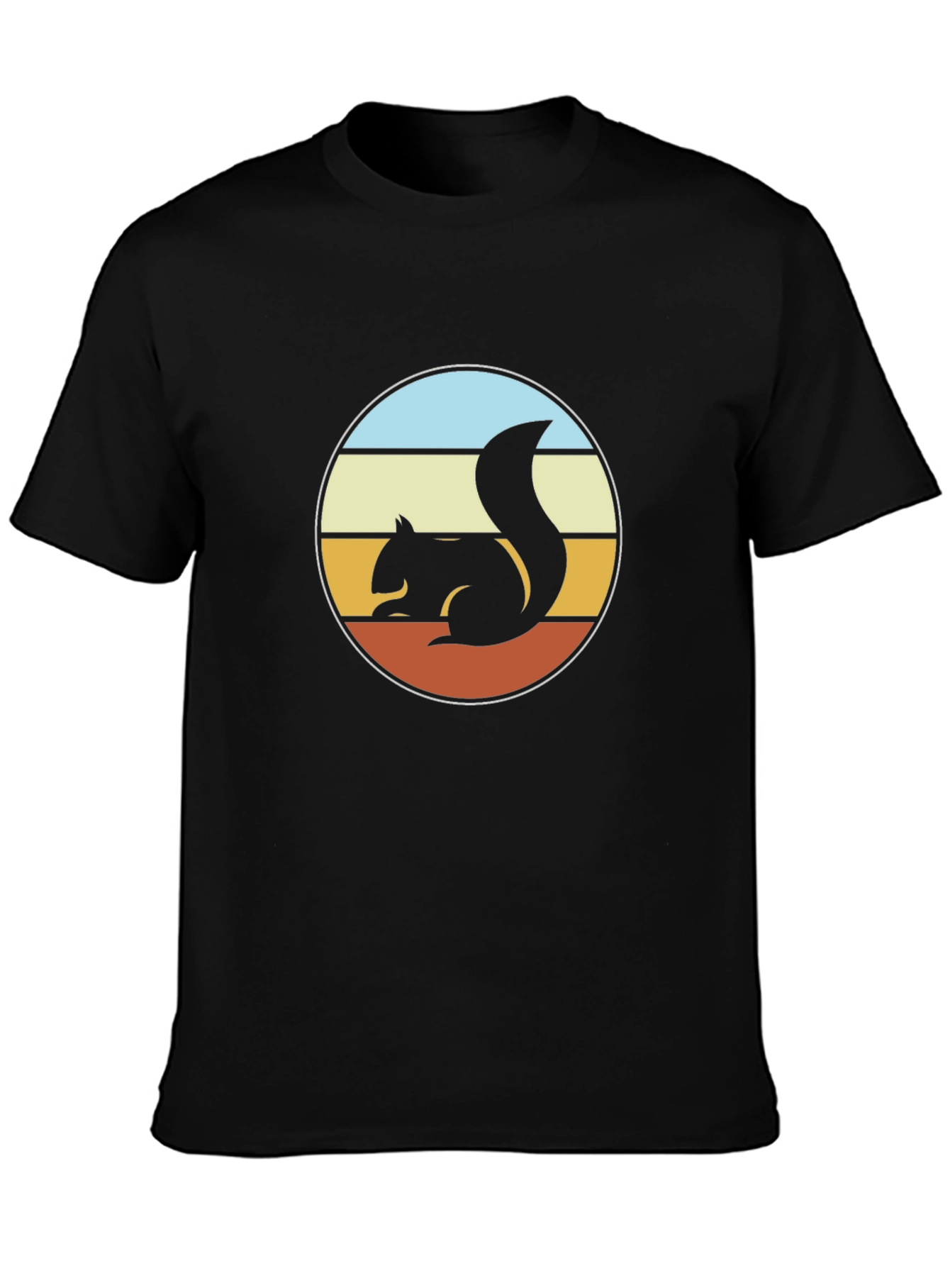 Retro Squirrel Graphic Tee - Unisex Black T-Shirt