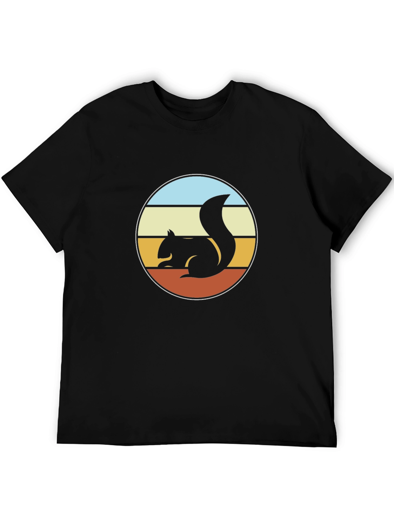 Retro Squirrel Graphic Tee - Unisex Black T-Shirt