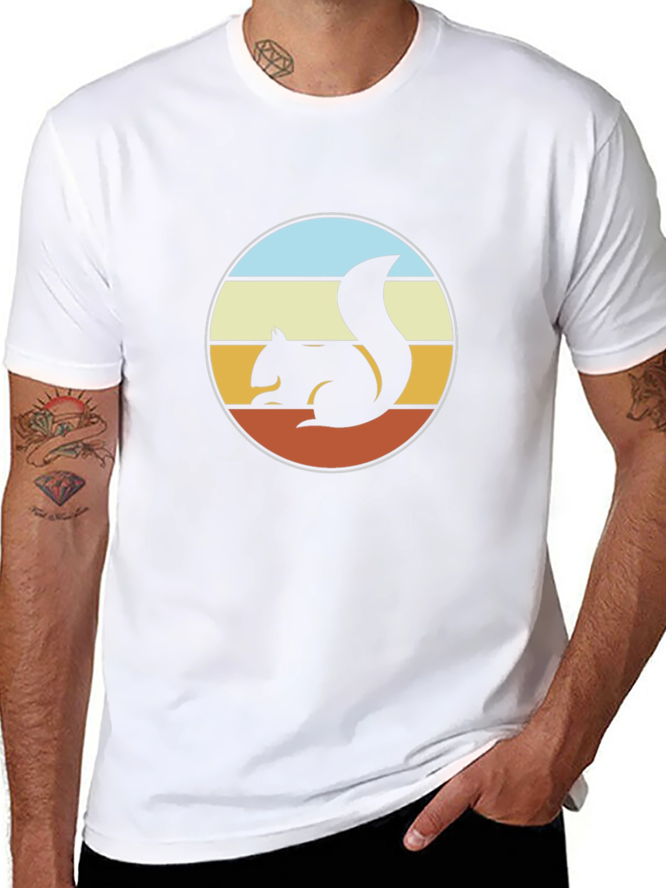 Retro Squirrel Graphic Tee - Unisex Black T-Shirt