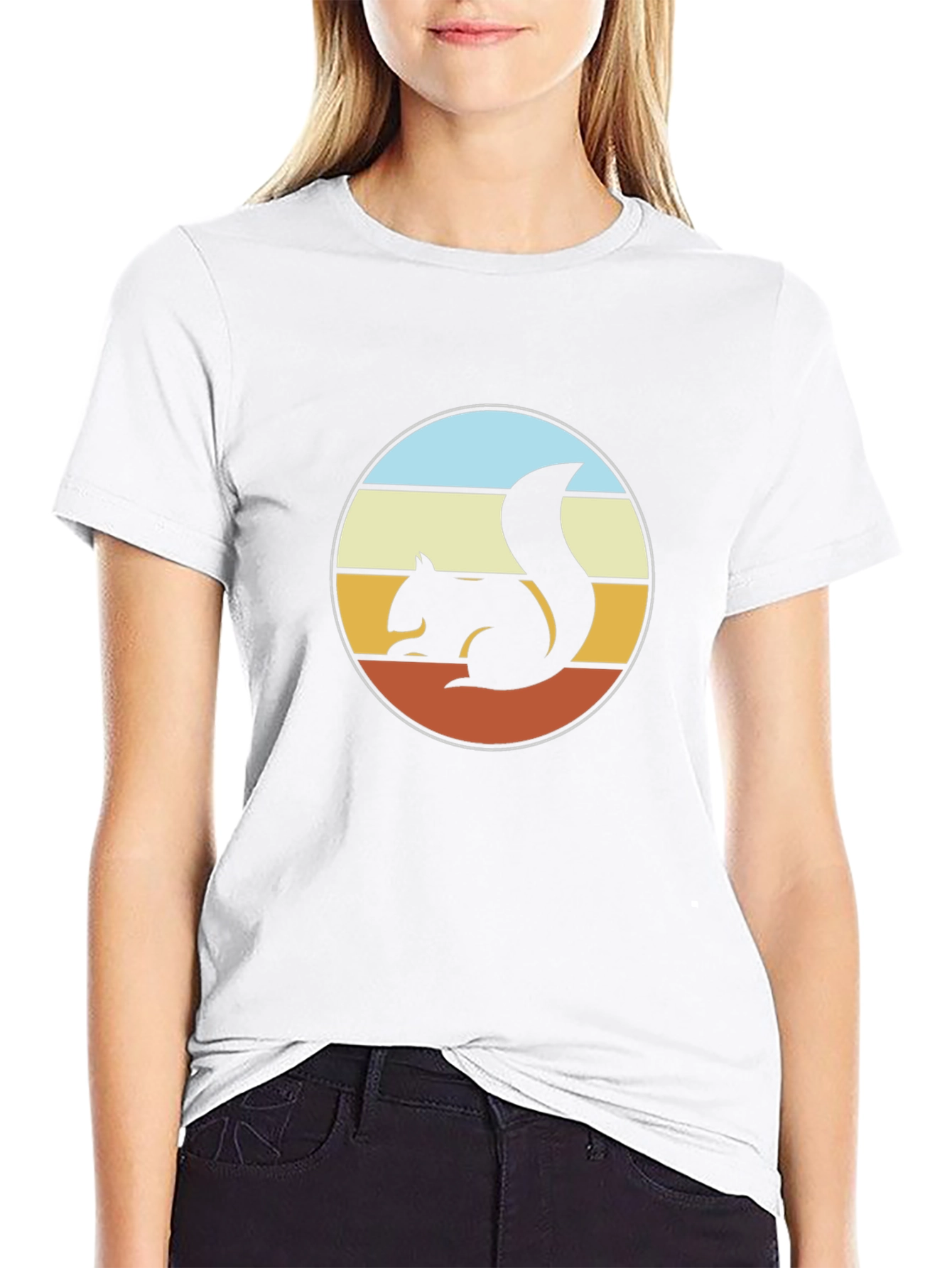 Retro Squirrel Graphic Tee - Unisex Black T-Shirt