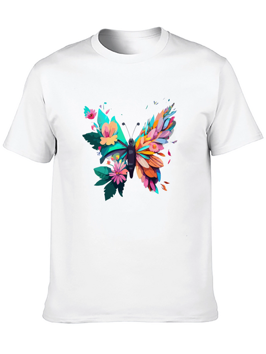 Butterfly Floral Graphic Tee - Mens Black T-Shirt