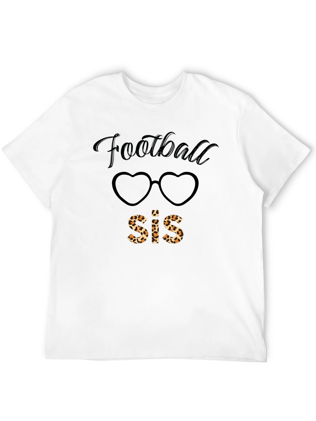Football Sis Leopard Print Graphic Tee
