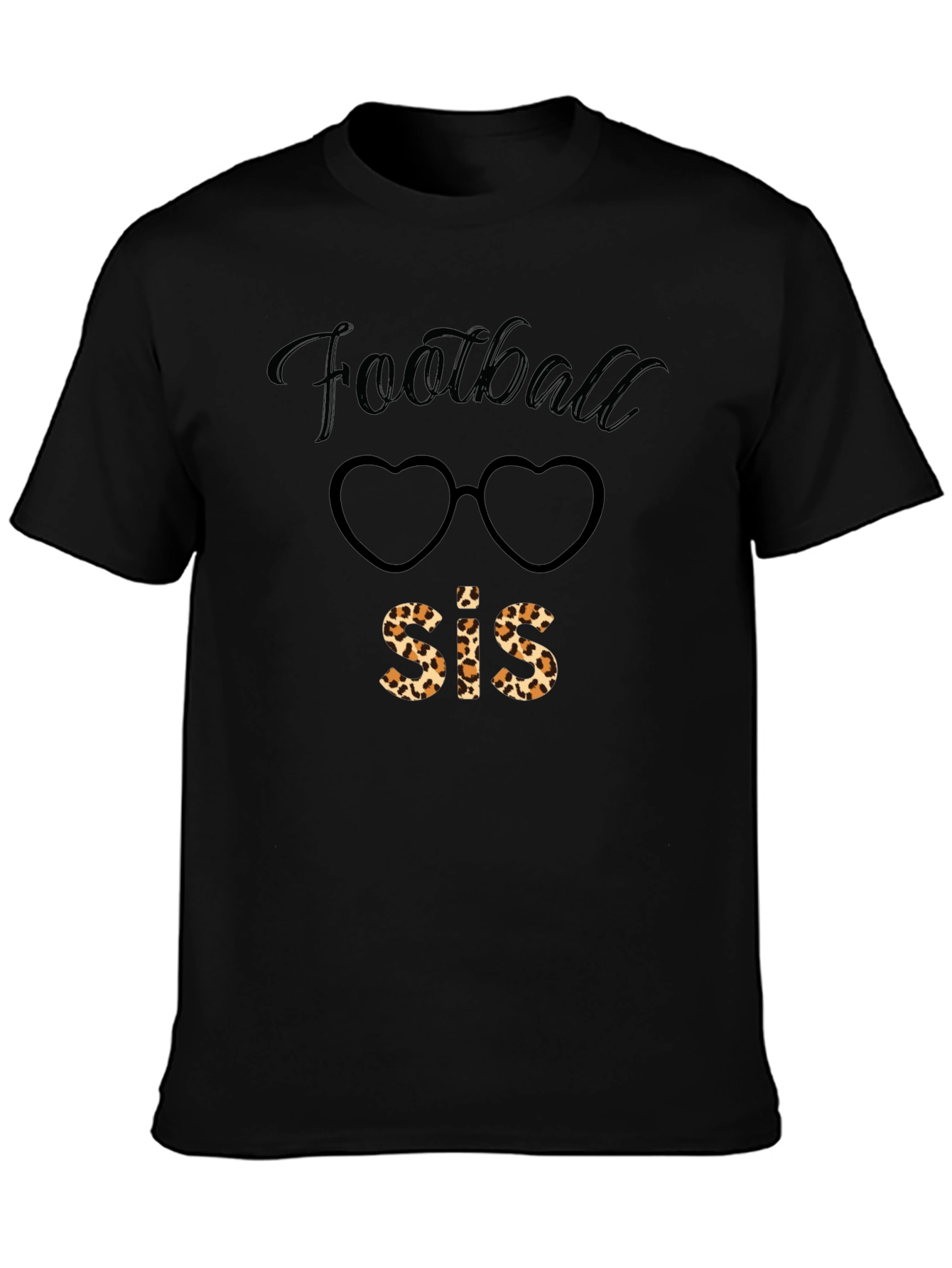 Football Sis Leopard Print Graphic Tee