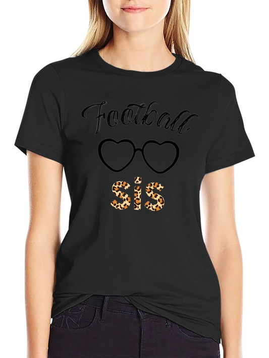 Football Sis Leopard Print Graphic Tee