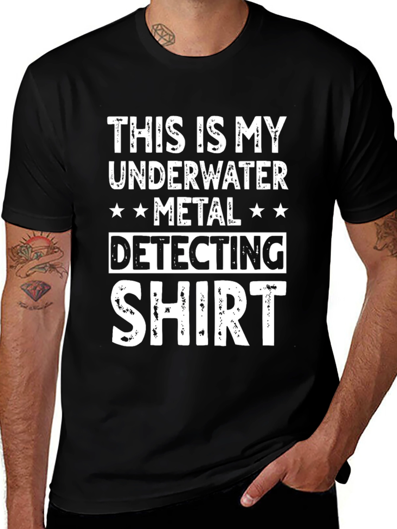 Underwater Metal Detecting Shirt - Black Graphic Tee