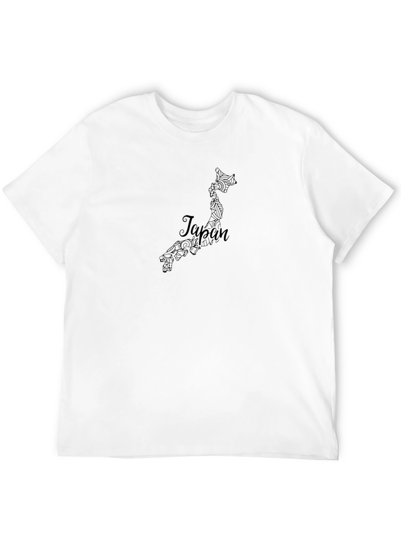 Japan Map Graphic Tee - Black Cotton T-Shirt
