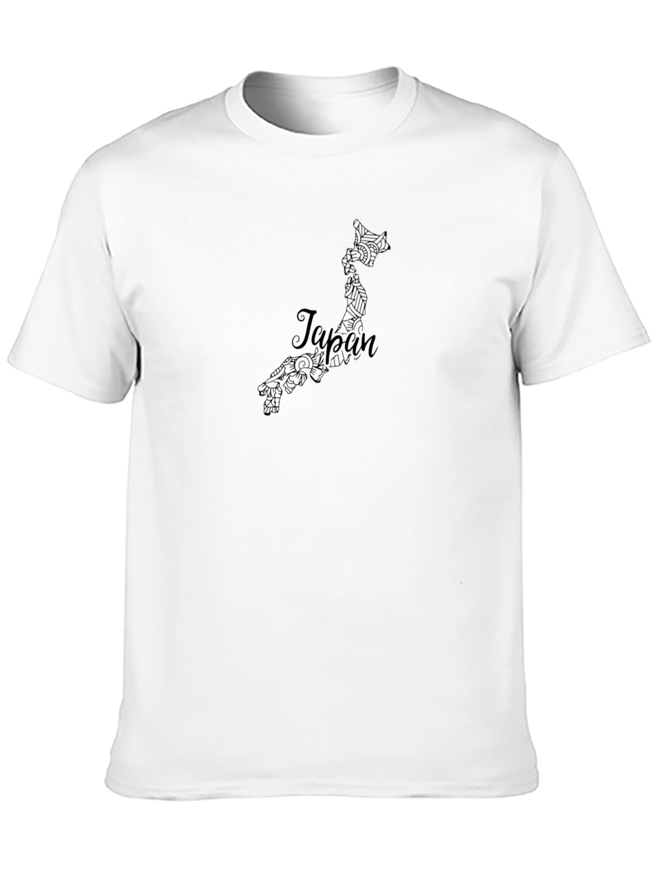 Japan Map Graphic Tee - Black Cotton T-Shirt