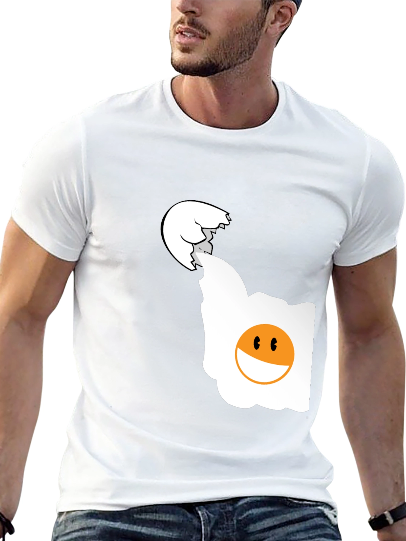 Funny Egg Graphic T-Shirt - Black Casual Tee