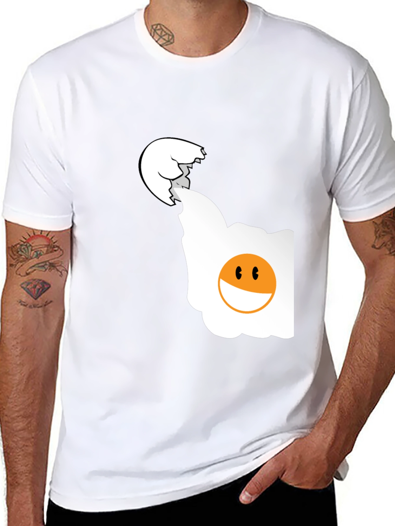 Funny Egg Graphic T-Shirt - Black Casual Tee