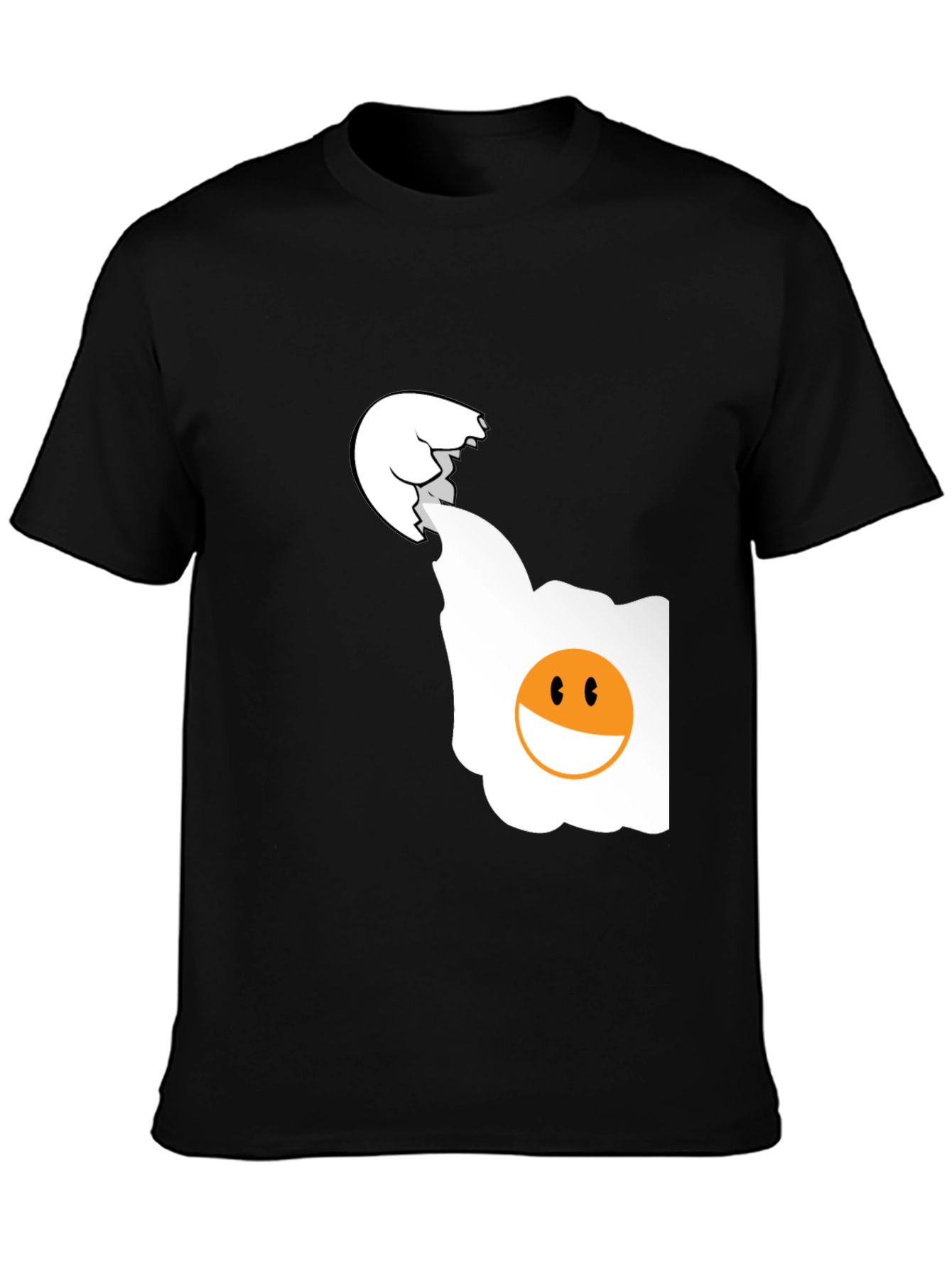 Funny Egg Graphic T-Shirt - Black Casual Tee