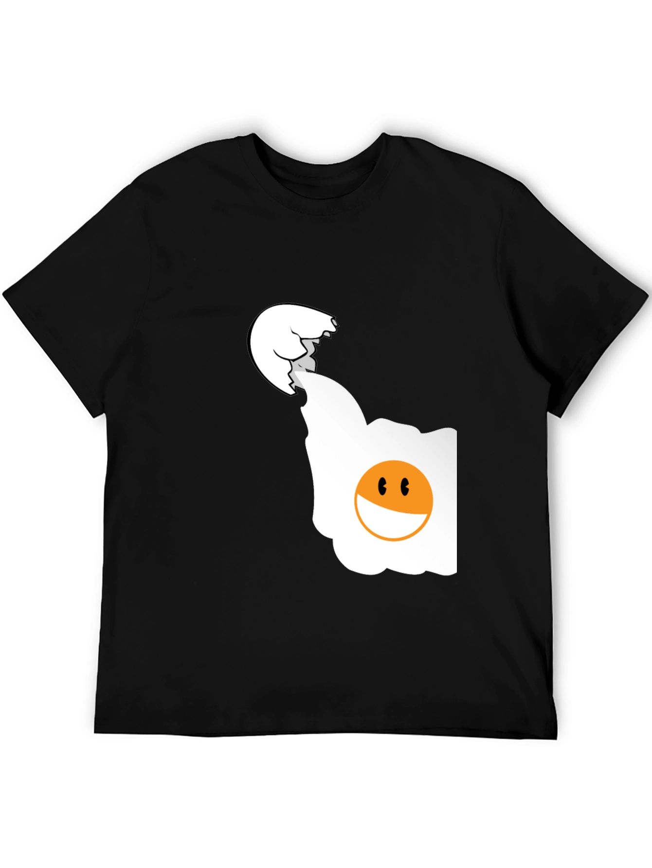 Funny Egg Graphic T-Shirt - Black Casual Tee