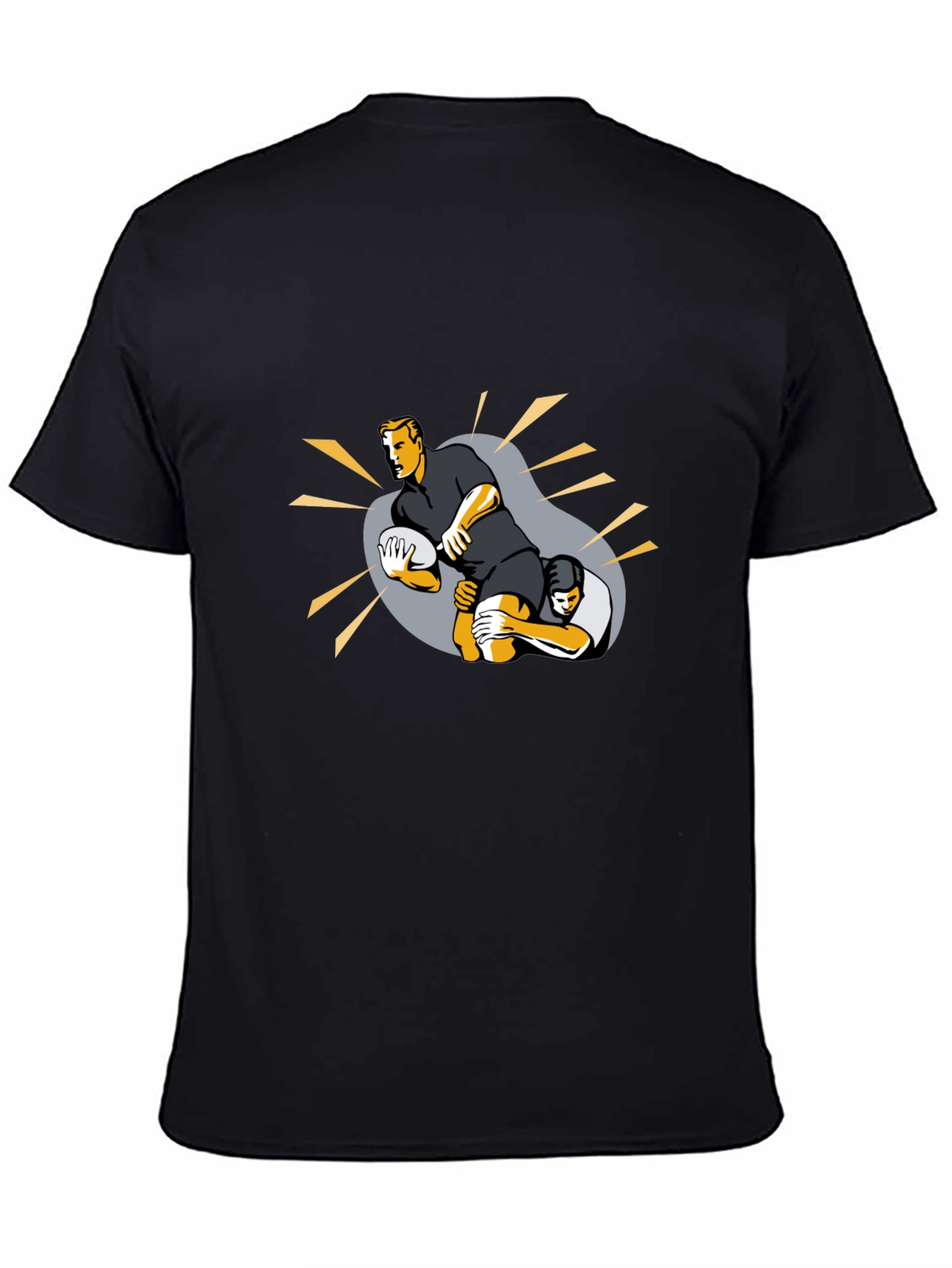 Rugby Player Graphic Black Tee