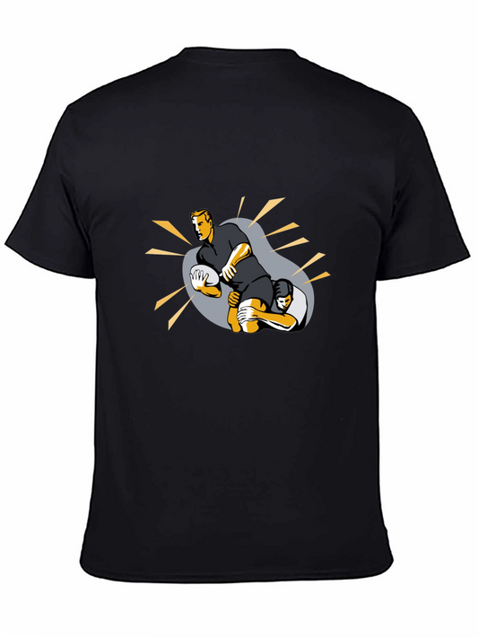 Rugby Player Graphic Black Tee