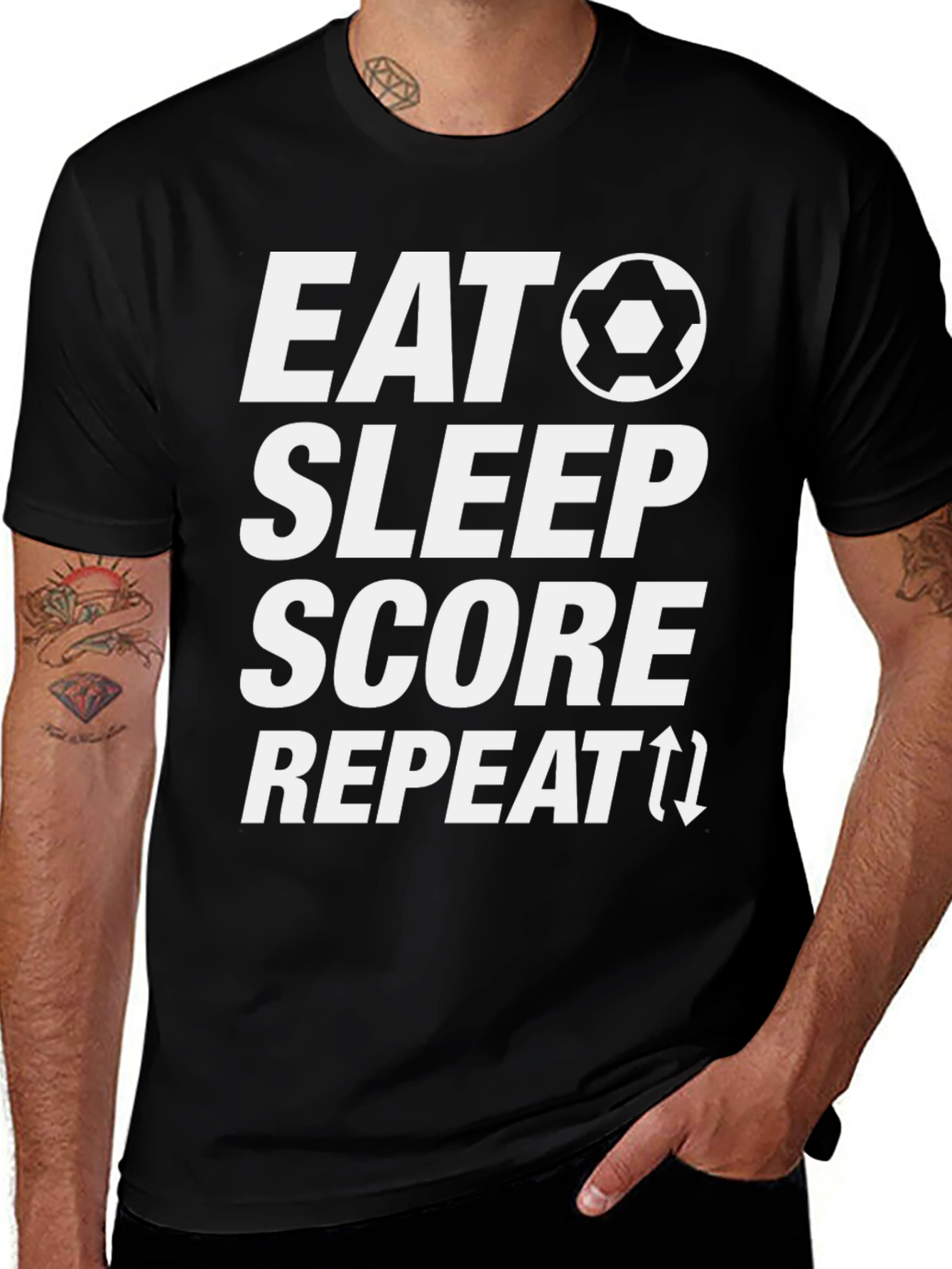 Eat Sleep Score Repeat T-Shirt