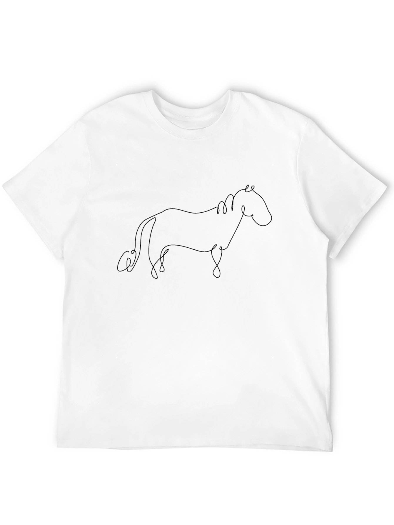 Horse Outline Graphic Tee - Casual Black T-Shirt