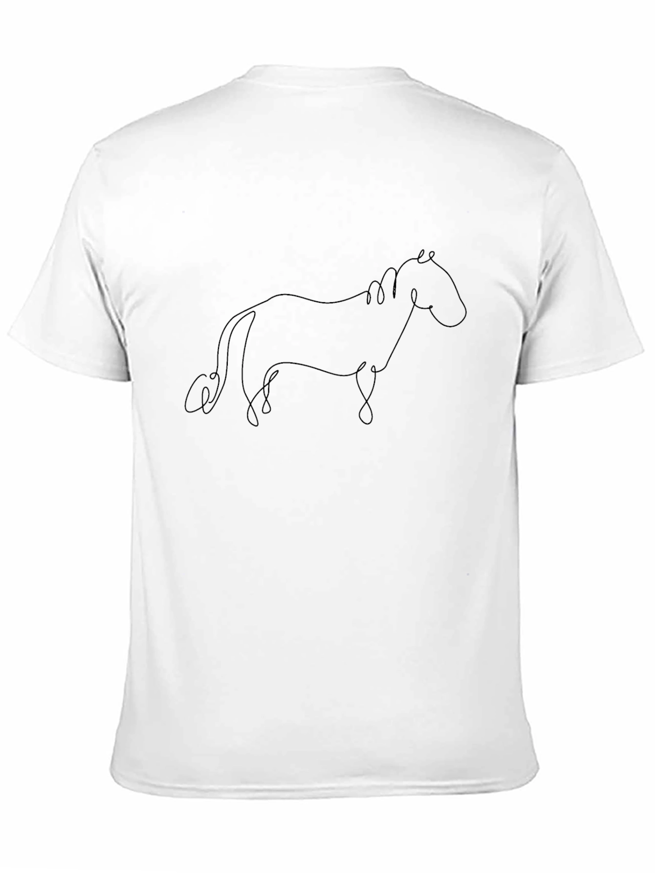 Horse Outline Graphic Tee - Casual Black T-Shirt