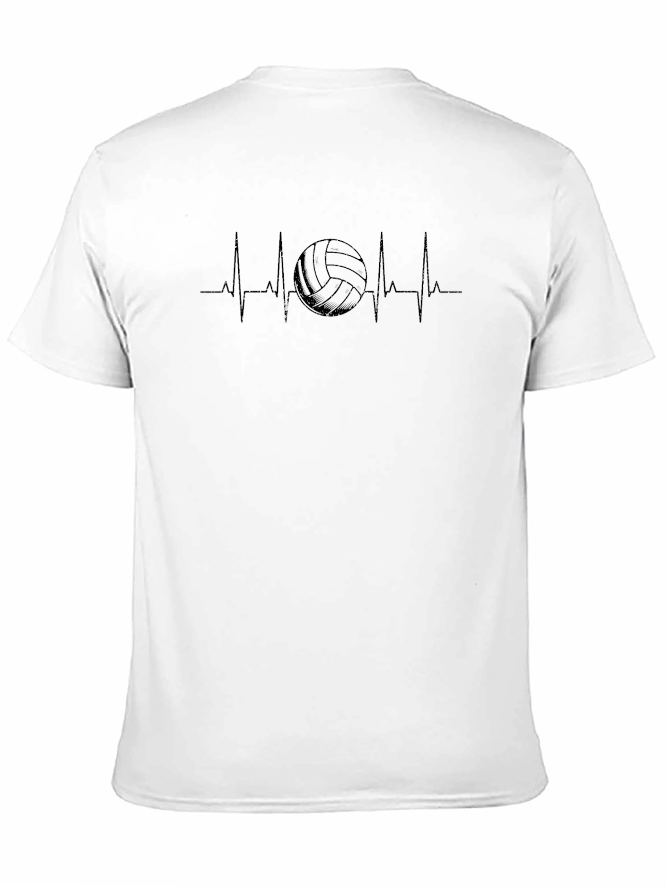 Volleyball Heartbeat T-Shirt - Black Cotton Tee