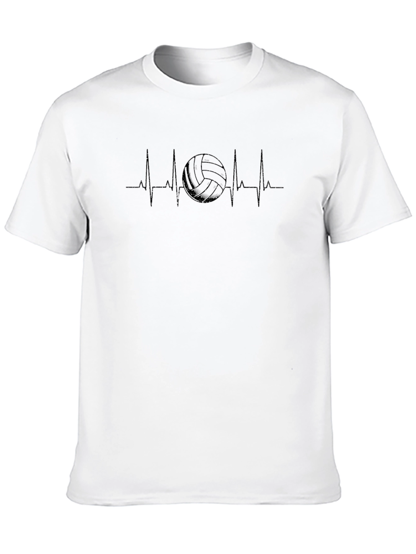 Volleyball Heartbeat T-Shirt - Black Cotton Tee