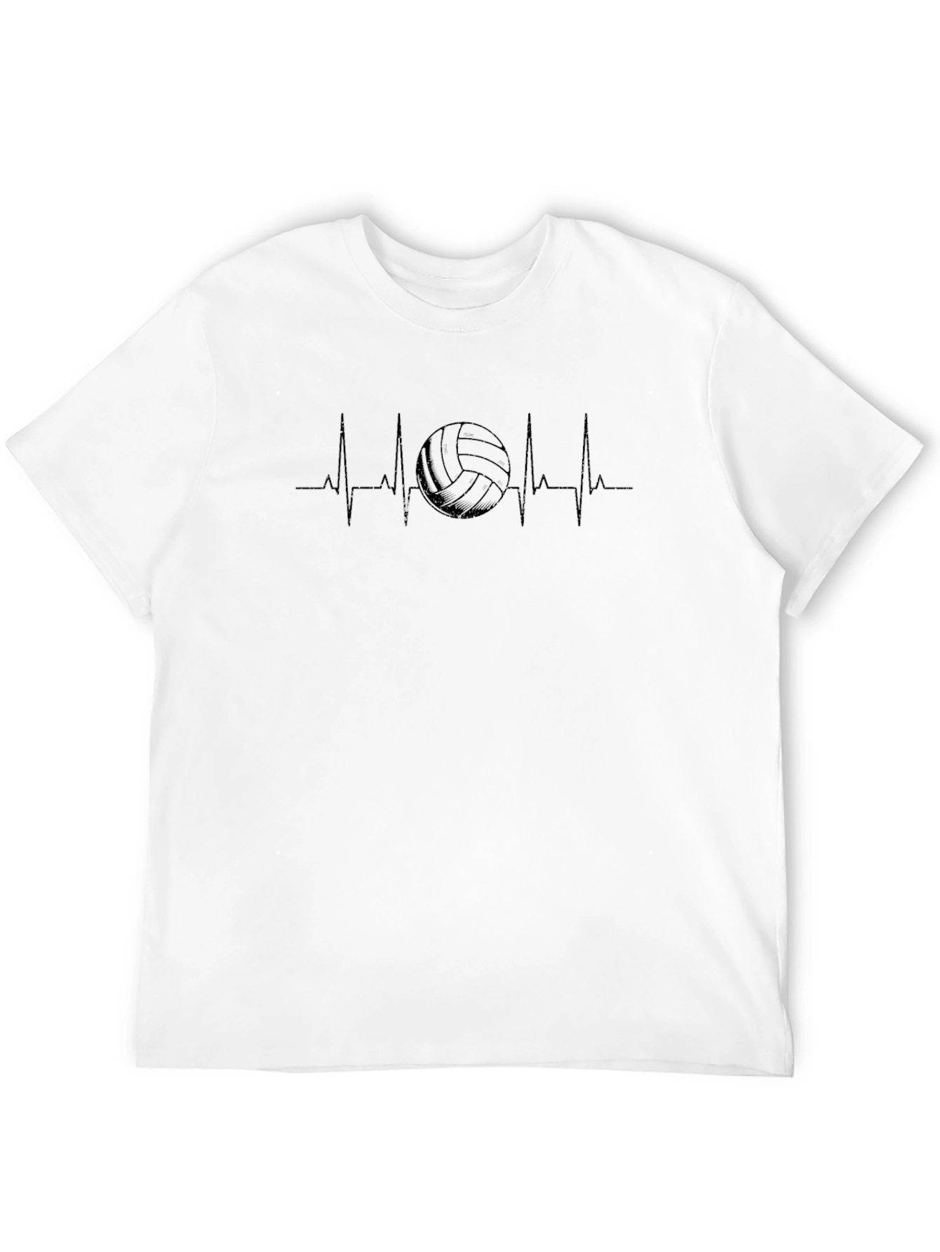 Volleyball Heartbeat T-Shirt - Black Cotton Tee